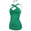 Belle Poque Green Sleeveless Cross Front Sweetheart Classic 50S Vintage Pinup Tank Tops BP000342-3